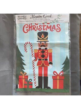 Christmas Nutcracker Decorative Garden Flag By Meadow Creek  12.5" x 18" Premium